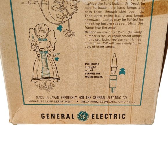 Vintage 60s GE Heavenly Angel Tree Topper Lighted Japan MCM Christmas Kitsch - Picture 8 of 14